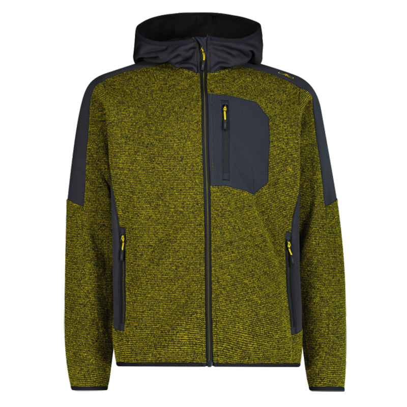 Pile uomo zip knit tech cappuccio