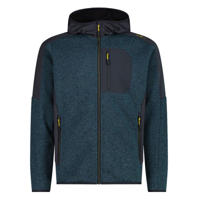 Pile uomo zip knit tech cappuccio