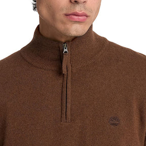 Maglione uomo Zip a un Quarto Lana
